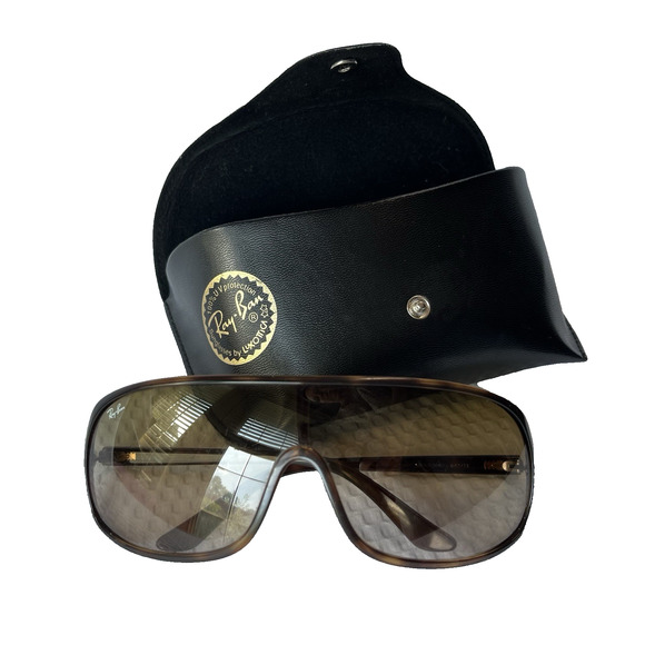 Ray-Ban RB4082 642/13 Shield Sunglasses Brown Gradient Made in Italy - Picture 1 of 10
